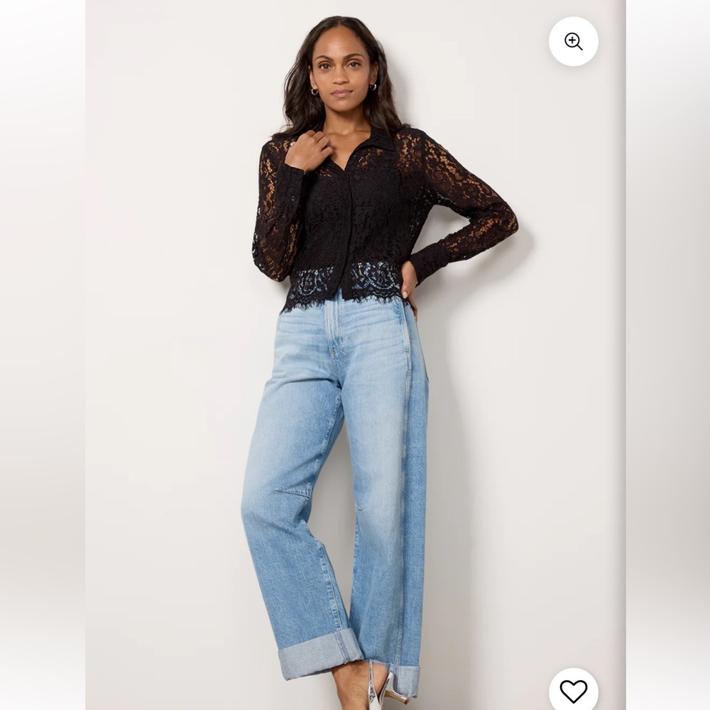 Evereve Emmie lace top XS